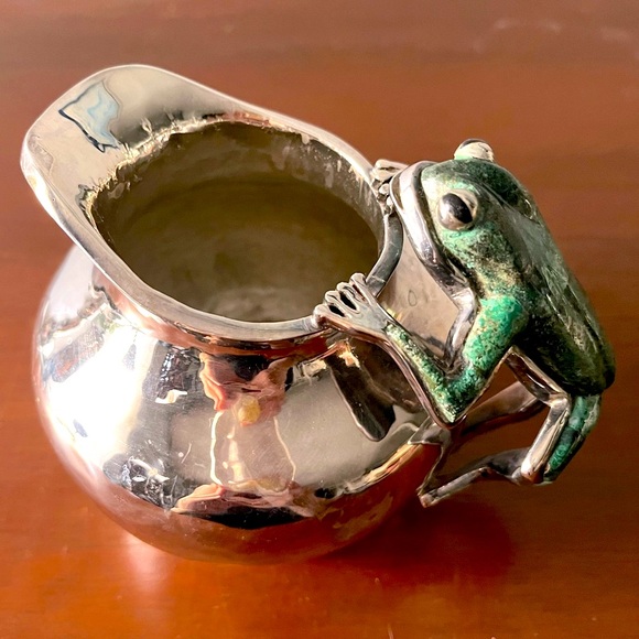 💚Emilia Castillo Ltd Ed. Mexico Semi Precious Sterling Silver Frog Creamer💚 - Picture 2 of 11